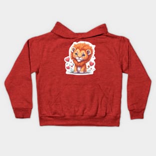 Minimal Cute Baby Lion Kids Hoodie